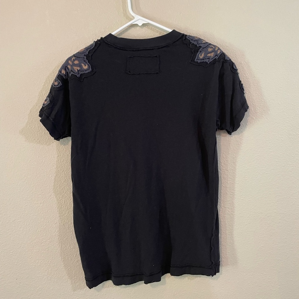 We The Free FP Black Embellished Shoulder Tee - Picture 2 of 4